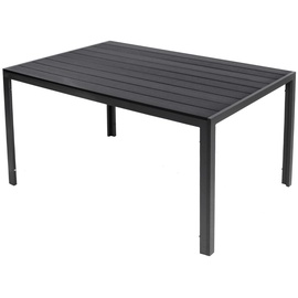 Trendmöbel24 Gartentisch Comfort 150 x 80 cm mit Nonwood Platte Gestell Aluminium