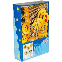 100x Deko-Picker "Emojis" 12cm