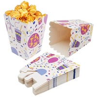 CC wonderland zone 24 Stück Klein Popcorn Tüten,Klein Purple Gold Popcorn Boxen,Mini Popcorn Behälter,Popcorn Kästen aus Papier für Partys