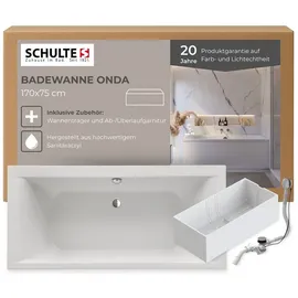 Schulte Onda Badewanne 75 x 170 cm (Komplett-Set)