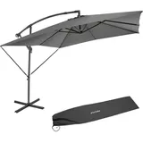 Tectake Sonnenschirm Apollon mit Kurbel 2,5 x 250 cm, Sonnen- & Sichtschutz, Sonnenschirme