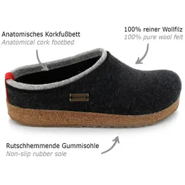 HAFLINGER Grizzly Kris Pantoffel Grau 44