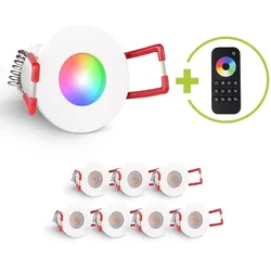 Einbaustrahler Mini Livorno 3W RGBW IP65 - Farbe: weiß - Anzahl: 8x
