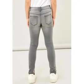 NAME IT "NKFPOLLY DNMTAX PANT", Mädchen, Gr. 164, N-Gr, blau (light grau denim), Denim/Jeans, Obermaterial: 72% Baumwolle, 26% Polyester, 2% Elasthan, Abriebeffekte, casual, skinny fit normal, Jeans