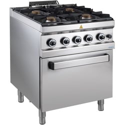 GastroHero Gasherd Serie 77 - 70/70 mit Gasbackofen 34 kW