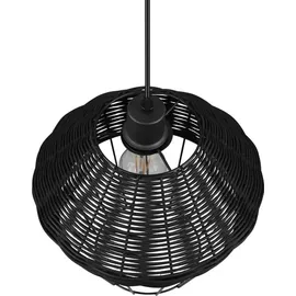 Trio Borka 1-flg. 30 cm rund Schwarz/Rattan