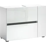 INOSIGN Waschbeckenschrank INOSIGN "MISTER, Bad-Unterschrank, 83 cm breit, 1 Klappe, 1 Tür, 1 Schublade", weiß, B:83cm H:62cm T:34cm, FSC-zertifizierter Holzwerkstoff, Schränke, Waschbeckenunterschrank, Badmöbel, Hochglanz lackiert, Made in Italy, mit