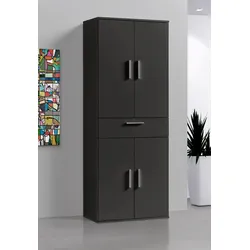 Mehrzweckschrank PROCONTOUR "Schrank Clara BESTSELLER", grau (anthrazit), T:34cm, Schränke, Höhe 167cm mit variabel verstellbaren Einlegeböden