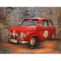 Garden Pleasure Wandbild 3D rotes Auto, Metall