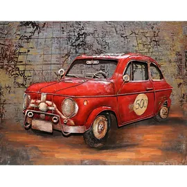 Garden Pleasure Wandbild 3D rotes Auto, Metall