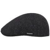 Stetson Texas Herringbone Cap - Schiebermütze Herren - Flatcap mit Baumwollinnenfutter - Schirmmütze Herbst/Winter - Herrenmütze schwarz-grau M (56-57 cm) - 56-57