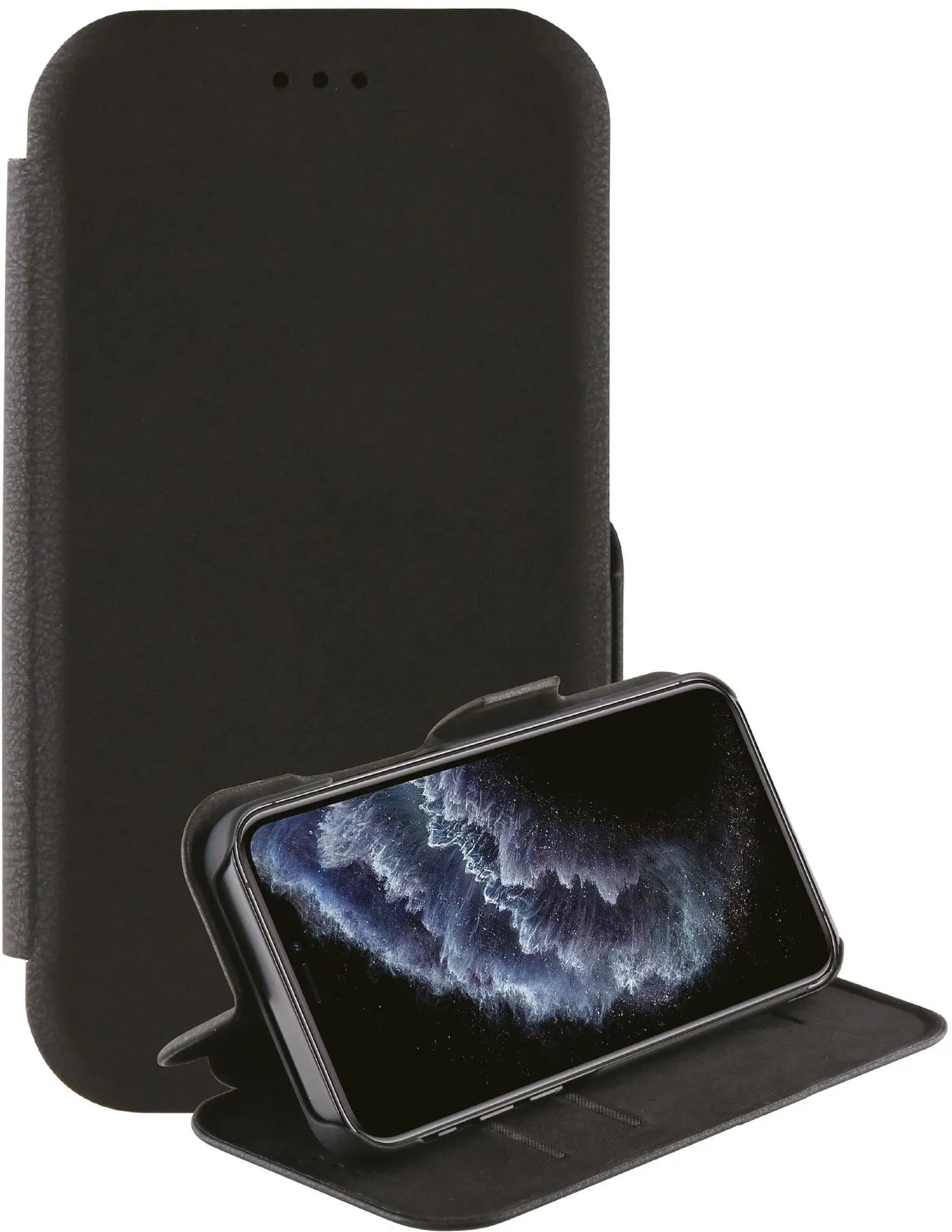 Casual Geldbörsenhülle für Apple iPhone 12, iPhone 12 Pro  (Schwarz)