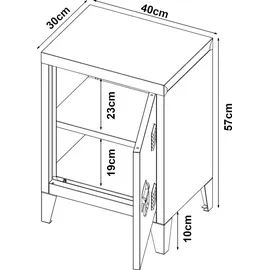 [en.casa] Nachtschrank Inari 57 x 40 x 30 cm Blau