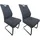 Hti-Living Esszimmerstuhl Freischwinger Samt dunkelgrau 2er Set
