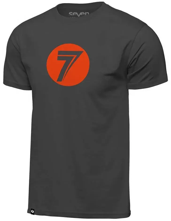 Seven Dot Kurzarm-t-shirt - Charcoal / Orange - S