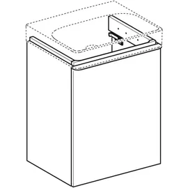 Geberit Waschtischunterschrank 1 Tür 49,2 x 61,7 x 40,6 cm Sandgrau Hochglanz