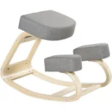 Ergonomischer Kniestuhl Aus Birkenholz Mit Kissen, 51 X 69 X 58 Cm, Grau