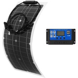 25 Watt 12 Volt flexibles monokristallines Solarpanel für Wohnmobile Camper Van Boote und mehr (1 ×20A-Controller)