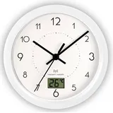 Miraval Funk-Badezimmeruhr mit Saugnäpfen 170 mm Geräuscharm Japanisches Quarzuhrwerk Werkzeuglose Montage