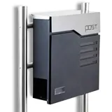 BITUXX Design Standbriefkasten 16772 Graphit inkl. Zeitungsfach