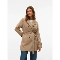 Vero Moda regular fit Trenchcoat mit Taillengürtel zum Binden Modell 'CHALSEA OLIVIA Hellbraun, XS