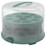 Rotho Tortenglocke mit Trays Fresh XL 26 cm Mistletoe Green
