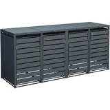 Westmann Mülltonnenbox Kubus Metall 4er Box 240 l Anthrazit 116 x 264 x 80 cm