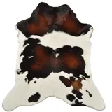 generisch KUHFELLE ONLINE Kalbfell Mini Tricolor Braun Weiss Natur ca. 70 x 80 cm Deko Fell Teppich