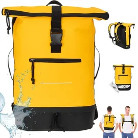 Elephant Gin Rucksack Freizeitrucksack Plane Time Bag COMP 25 L Roll-Top Geheimfach Brustgurt Laptoprucksack Bodenfach 12823 Bi C... - Gelb/Schwarz