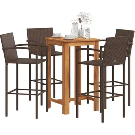 vidaXL Gartenbar Set 5-tlg. Braun