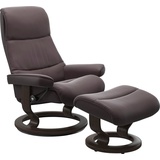 Stressless Relaxsessel "View" Sessel Gr. Material Bezug, Cross Base Wenge, Ausführung Funktion, Größe B/H/T, rot (bordeau) Lesesessel und Relaxsessel mit Classic Base, Größe S,Gestell Wenge