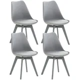 CLP 4er Set Esszimmerstuhl Linares Kunststoff & Farbe: grau/grau