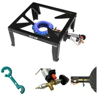 Bluecraft 4-Bein Gas-Hockerkocher 10,5 kW mit Zündsicherung Piezozündung inkl. 2 in 1 Ga...