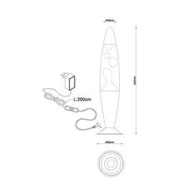 GLOBO Magmaleuchte Lavalampe Silberfarben