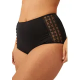 Naturana Perioden Highwaist Slip [36-46]: Periodenunterwäsche mit optimalem Auslaufschutz | wiederverwendbare Alternative zu Tampons + Binden | Bauchweg Unterhose in Schwarz und Cassis - 46