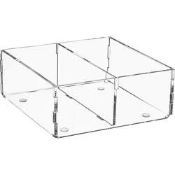 Sortierbox aus Plexiglas transparent, 2 Fächer, 120 x 120 x 50 mm - 93 156 16