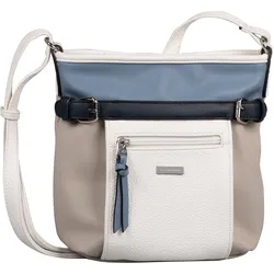 Umhängetasche TOM TAILOR "Juna", Damen, Gr. B/H/T: 26cm x 25cm x 7,5cm, blau, Polyurethan, colorblocking, gepflegt, mehrfarbig, Taschen