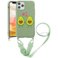 Yoedge Handykette für iPhone SE 2022 / SE 2020/8/7 Hülle mit Kordel Umhängenhülle Smartphone Necklace Hülle mit Band 4,7", Silikon Handy Schutzhülle TPU Bumper Cover mit Kette abnehmbar, Avocado