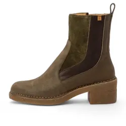 El Naturalista für Damen. 2566811FE005_0G3 Lederstiefeletten N5668 Ticino grün (42), 5 bis 8 cm, Reißverschluss, Lässig