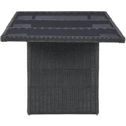 vidaXL 9-tlg. Garten-Essgruppe Poly Rattan Schwarz