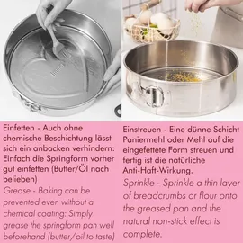 Immer Springform Edelstahl Backform Kuchenform unbeschichtet PFAS-frei 25 cm
