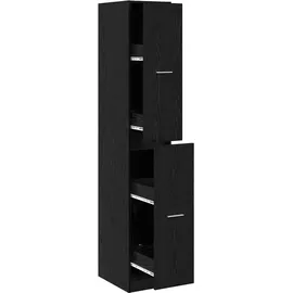 vidaXL Apothekerschrank Schwarze Eiche 30 x 41 x 174,5 cm Schwarz