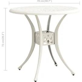 vidaXL Gartentisch Ø 78 x 72 cm Weiß