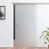 Glas Schiebetür Glasschiebetür matt / blickdicht mit SoftStop 900 x 2175 mm (SlimLine Komplett Set) von AMOD, inkl. Griffmuschel BS-900D-2-AS