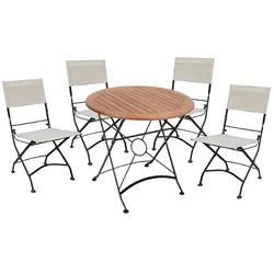 5-teilige Sitzgruppe Tischgruppe Gartengruppe Garten Klappstuhl Klapptisch