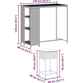 vidaXL Gartenbar-Set 5-tlg. Grau