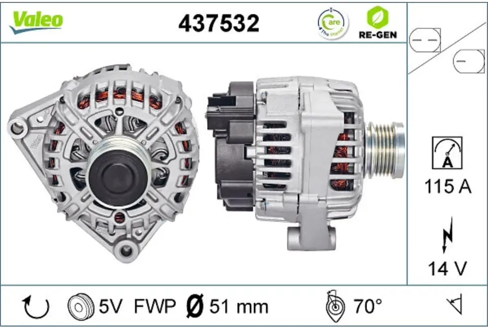 Generator VALEO 437532 für Smart Forfour