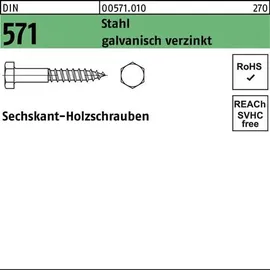 F. REYHER Nchfg. GmbH & Co. KG Sechskantholzschraube DIN 571 8 x 100 galv. verzinkt 100 Stück