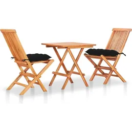 vidaXL Bistro-Set 3-tlg. Schwarz