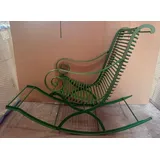 Casa Padrino Jugendstil Garten Schaukelstuhl Grün - Barock & Jugendstil Garten Möbel